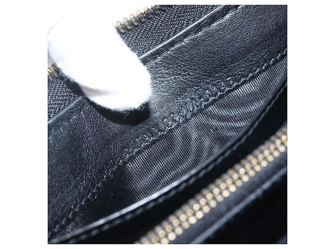Runder Langer Geldbeutel aus Leder Schwarz Gold Authentisch Christian Dior am10801 - Ansicht 24