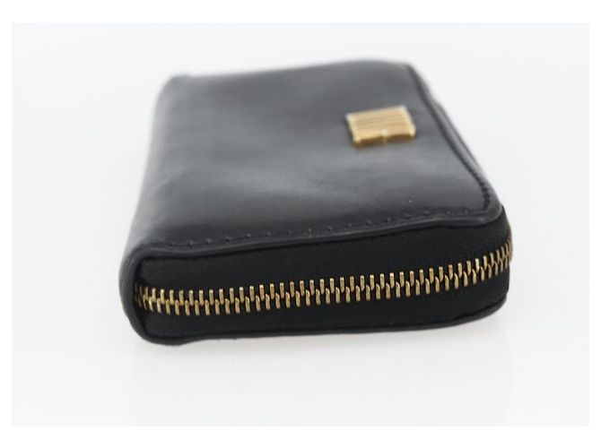 Runder Langer Geldbeutel aus Leder Schwarz Gold Authentisch Christian Dior am10801 - Ansicht 5