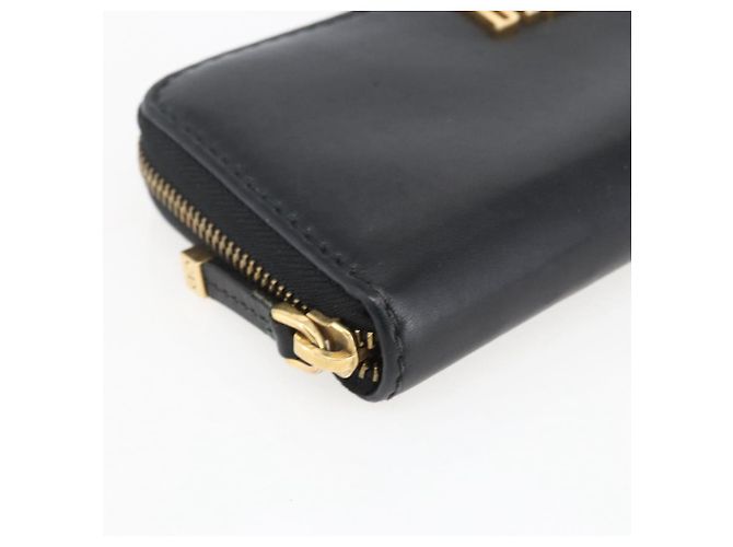 Runder Langer Geldbeutel aus Leder Schwarz Gold Authentisch Christian Dior am10801 - Ansicht 9