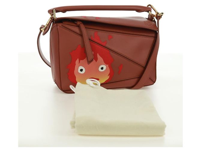 LOEWE Piccolo Puzzle Studio Ghibli Il Castello Errante di Howl Calcifer Auth 170668SM Marrone D'oro - vista 12