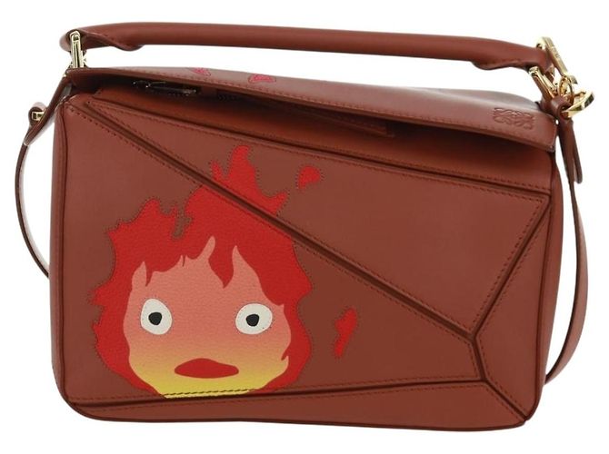 LOEWE Piccolo Puzzle Studio Ghibli Il Castello Errante di Howl Calcifer Auth 170668SM Marrone D'oro - vista 13