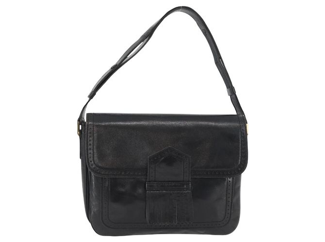 Borsa a Spalla in Pelle Nera e Oro Auth fm5080 di SAINT LAURENT Nero D'oro - vista 13