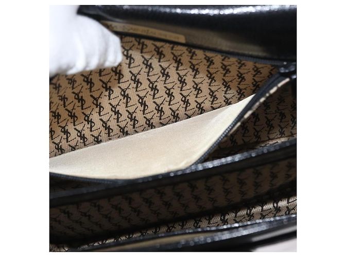 Borsa a Spalla in Pelle Nera e Oro Auth fm5080 di SAINT LAURENT Nero D'oro - vista 25