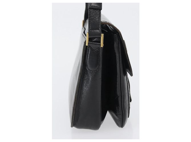 Borsa a Spalla in Pelle Nera e Oro Auth fm5080 di SAINT LAURENT Nero D'oro - vista 4