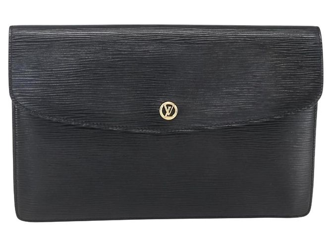 LOUIS VUITTON Clutch Montaigne 27 Epi Nero M52652 Auth LV ka2493 - vista 13