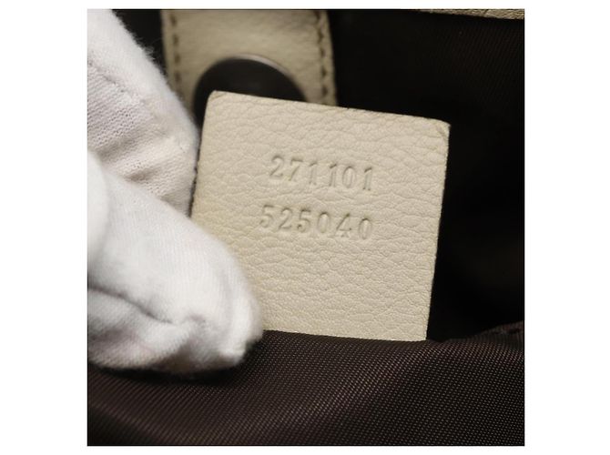 Borsa a mano GG Canvas Gucci Beige Argento 271101 Auth ka2598 - vista 20