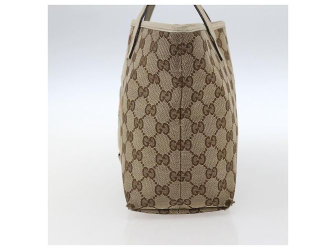 Borsa a mano GG Canvas Gucci Beige Argento 271101 Auth ka2598 - vista 5