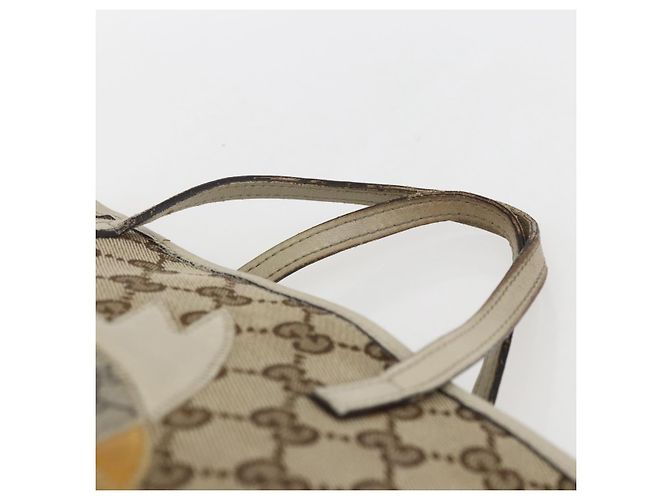 Borsa a mano GG Canvas Gucci Beige Argento 271101 Auth ka2598 - vista 8