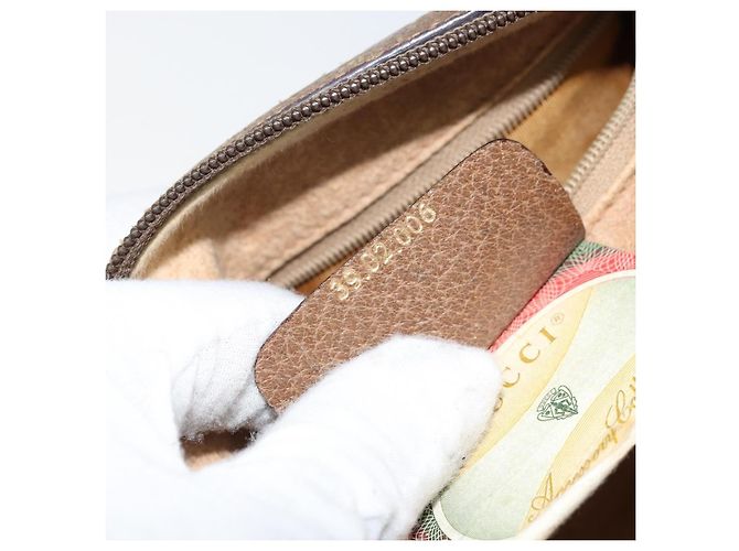 Borsa Gucci GG Supreme Web Sherry Line PVC Beige Oro 39 02 006 Auth ep13397 D'oro - vista 12