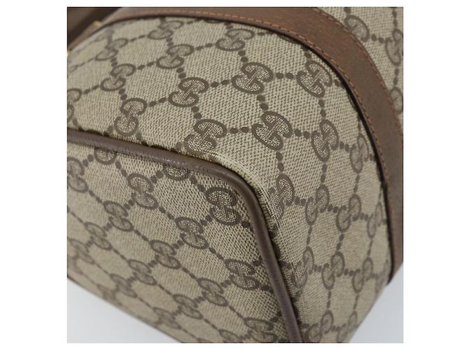 Borsa Gucci GG Supreme Web Sherry Line PVC Beige Oro 39 02 006 Auth ep13397 D'oro - vista 14