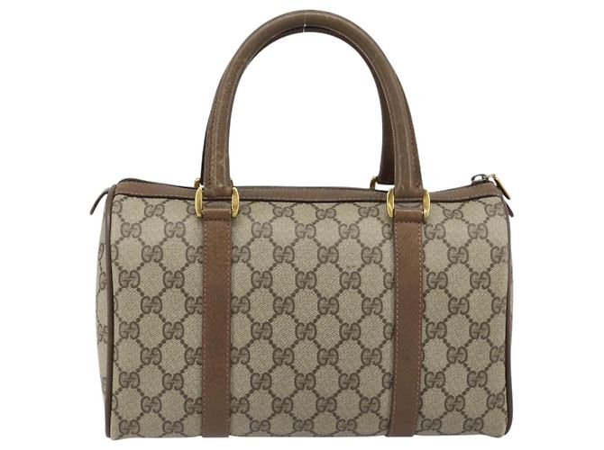 Borsa Gucci GG Supreme Web Sherry Line PVC Beige Oro 39 02 006 Auth ep13397 D'oro - vista 2