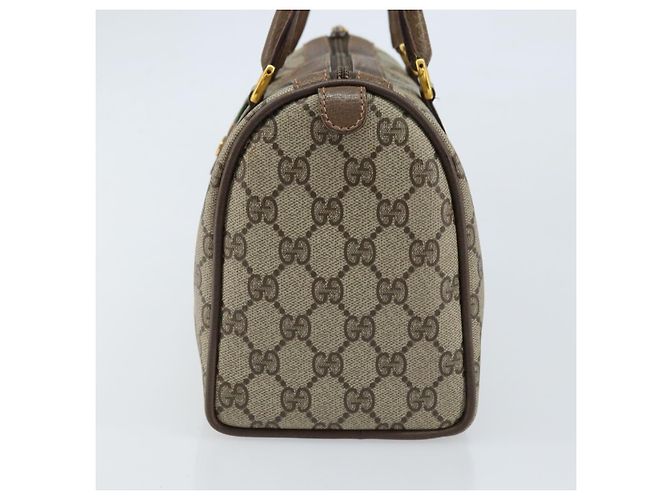 Borsa Gucci GG Supreme Web Sherry Line PVC Beige Oro 39 02 006 Auth ep13397 D'oro - vista 4