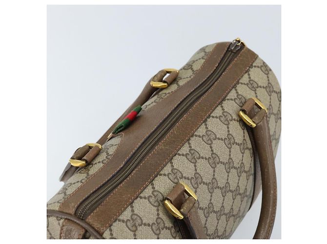 Borsa Gucci GG Supreme Web Sherry Line PVC Beige Oro 39 02 006 Auth ep13397 D'oro - vista 6