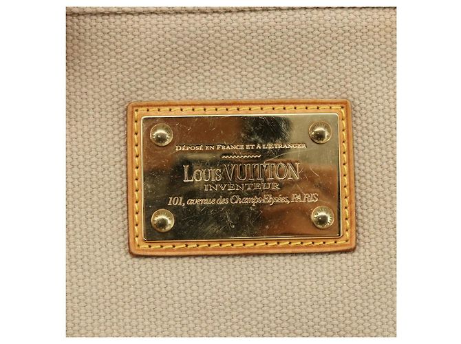 LOUIS VUITTON Antigua Cabas MM Tote Tasche Canvas Beige Rot M40035 LV Auth ka2556 - Ansicht 17