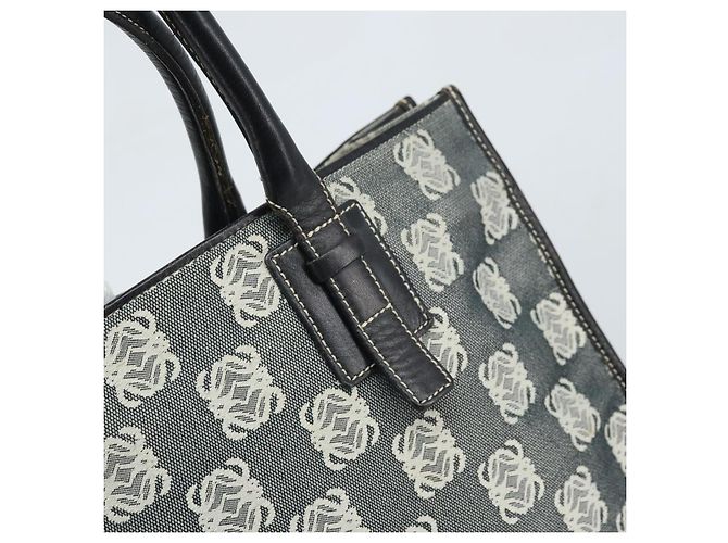 LOEWE Borsa Tote Anagramma Canvas Nera Auth 172243 Nero - vista 10