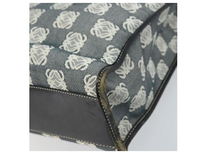 LOEWE Borsa Tote Anagramma Canvas Nera Auth 172243 Nero - vista 16