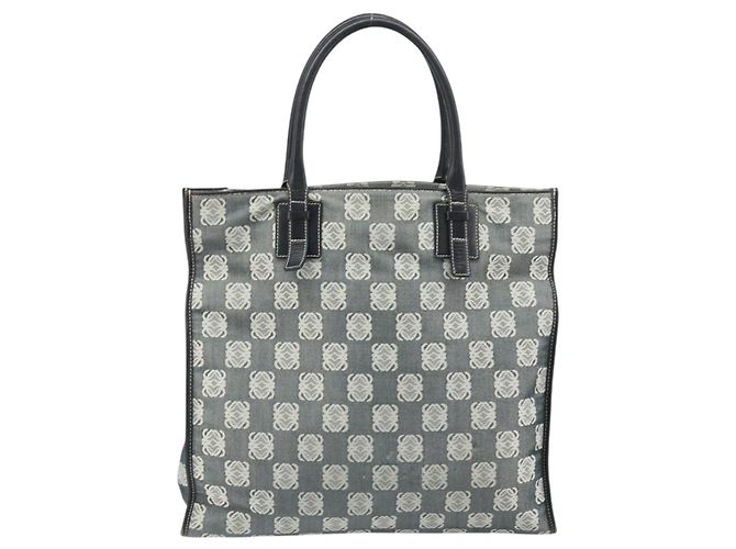 LOEWE Borsa Tote Anagramma Canvas Nera Auth 172243 Nero - vista 2