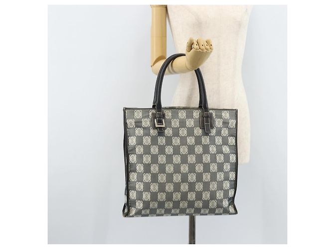 LOEWE Borsa Tote Anagramma Canvas Nera Auth 172243 Nero - vista 22