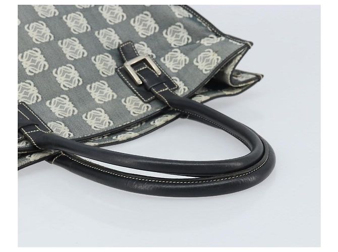 LOEWE Borsa Tote Anagramma Canvas Nera Auth 172243 Nero - vista 7