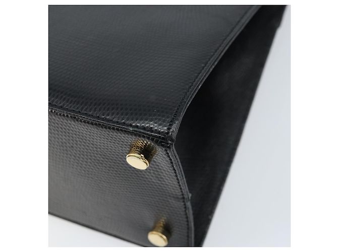Borsa a mano Vala in pelle nera e oro Salvatore Ferragamo Auth ka2505 Nero D'oro - vista 15