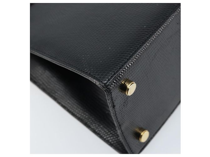 Borsa a mano Vala in pelle nera e oro Salvatore Ferragamo Auth ka2505 Nero D'oro - vista 16