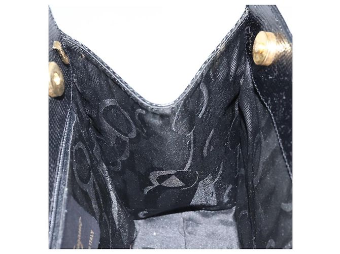 Borsa a mano Vala in pelle nera e oro Salvatore Ferragamo Auth ka2505 Nero D'oro - vista 18