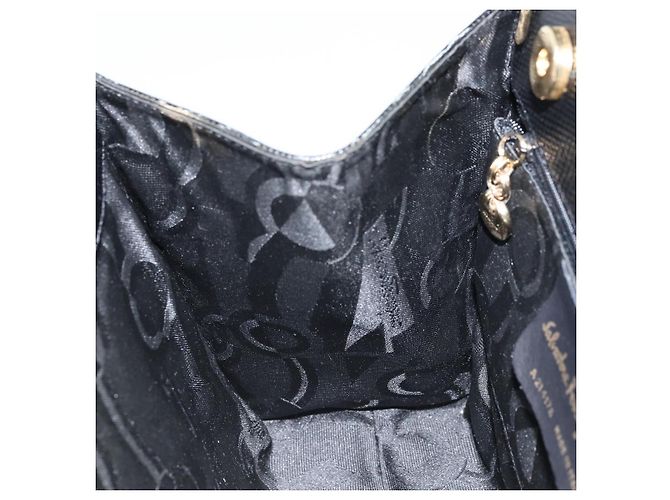 Borsa a mano Vala in pelle nera e oro Salvatore Ferragamo Auth ka2505 Nero D'oro - vista 19