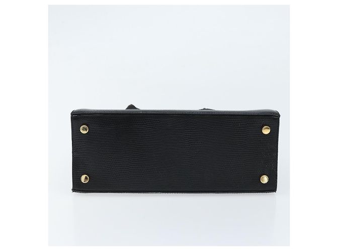 Borsa a mano Vala in pelle nera e oro Salvatore Ferragamo Auth ka2505 Nero D'oro - vista 5