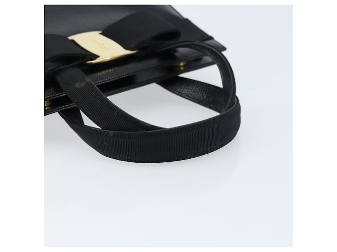 Borsa a mano Vala in pelle nera e oro Salvatore Ferragamo Auth ka2505 Nero D'oro - vista 7