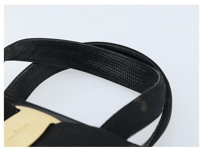 Borsa a mano Vala in pelle nera e oro Salvatore Ferragamo Auth ka2505 Nero D'oro - vista 8