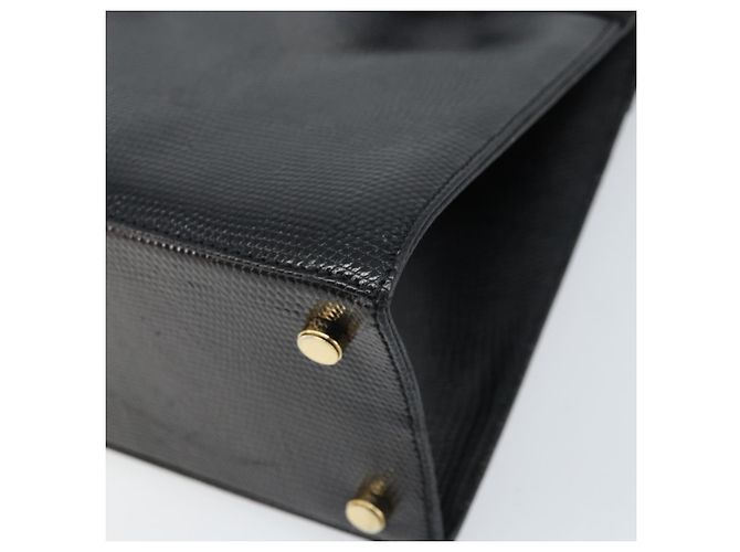 Borsa a mano Vala in pelle nera e oro Salvatore Ferragamo Auth ka2505 Nero D'oro - vista 9