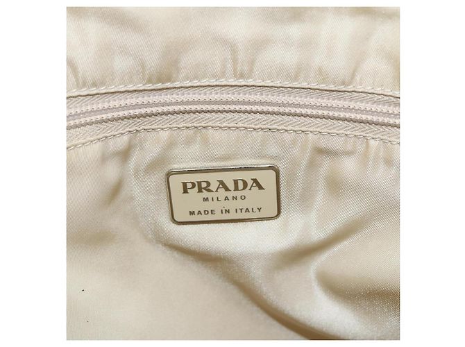 PRADA Borsa a mano in nylon plastico beige trasparente Auth 173565 - vista 19