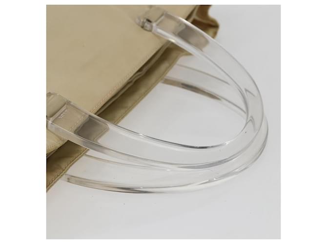 PRADA Borsa a mano in nylon plastico beige trasparente Auth 173565 - vista 7