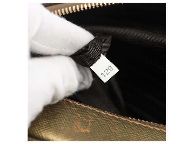 Saffiano Borsa a mano PRADA in pelle Safiano, tono oro, autentica ep13327A - vista 12