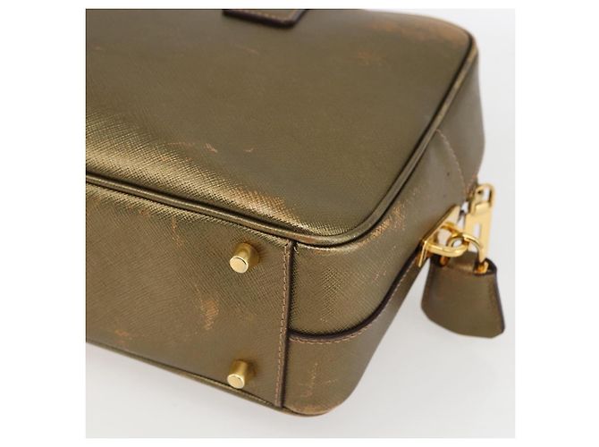 Saffiano Borsa a mano PRADA in pelle Safiano, tono oro, autentica ep13327A - vista 15