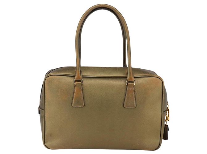 Saffiano Borsa a mano PRADA in pelle Safiano, tono oro, autentica ep13327A - vista 2