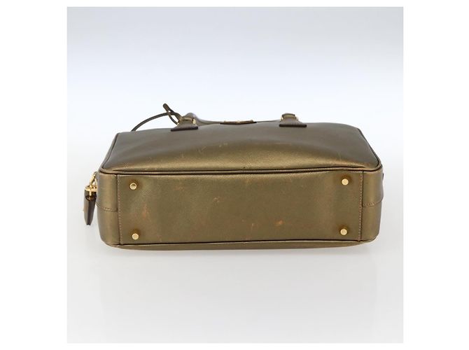 Saffiano Borsa a mano PRADA in pelle Safiano, tono oro, autentica ep13327A - vista 5