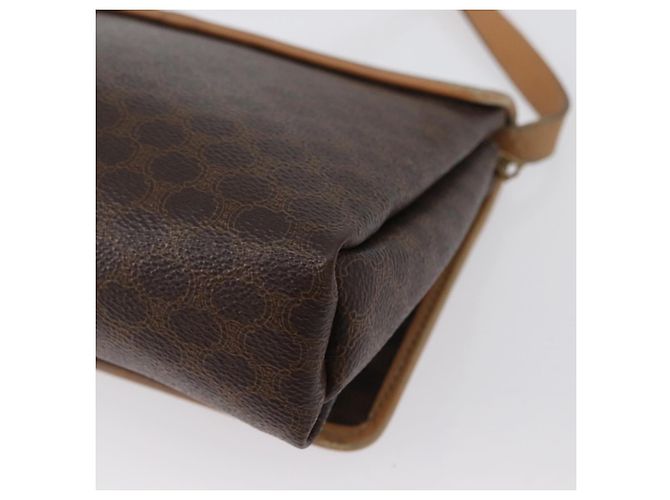 Céline Borsa a Spalla in Tela Macadam CELINE in Pelle PVC Marrone Oro Auth bs33452 D'oro - vista 16