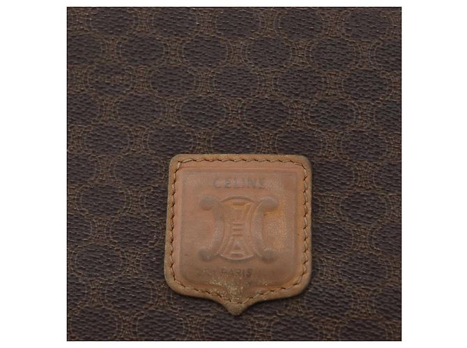 Céline Borsa a Spalla in Tela Macadam CELINE in Pelle PVC Marrone Oro Auth bs33452 D'oro - vista 17