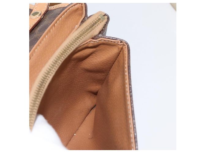 Céline Borsa a Spalla in Tela Macadam CELINE in Pelle PVC Marrone Oro Auth bs33452 D'oro - vista 22