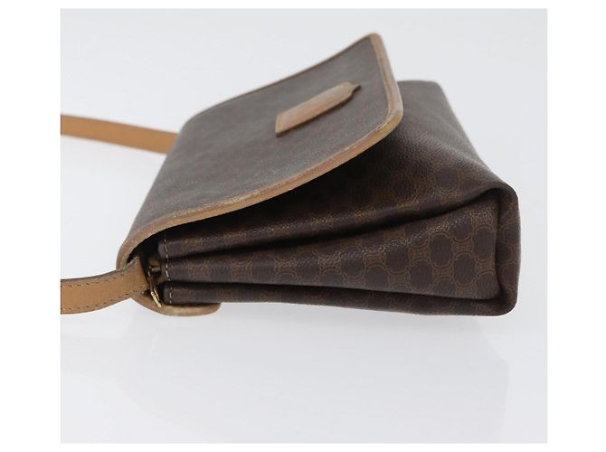 Céline Borsa a Spalla in Tela Macadam CELINE in Pelle PVC Marrone Oro Auth bs33452 D'oro - vista 4