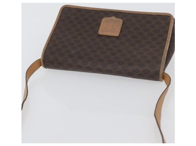 Céline Borsa a Spalla in Tela Macadam CELINE in Pelle PVC Marrone Oro Auth bs33452 D'oro - vista 6