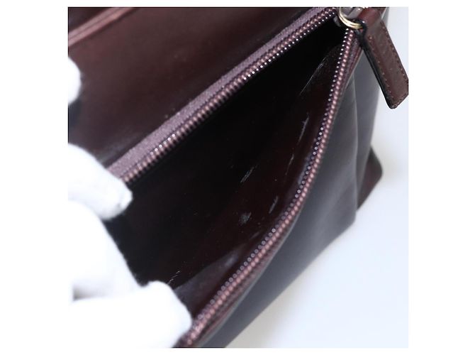 Borsa a mano in pelle Gucci Bamboo marrone scuro oro Auth 173575 D'oro - vista 21
