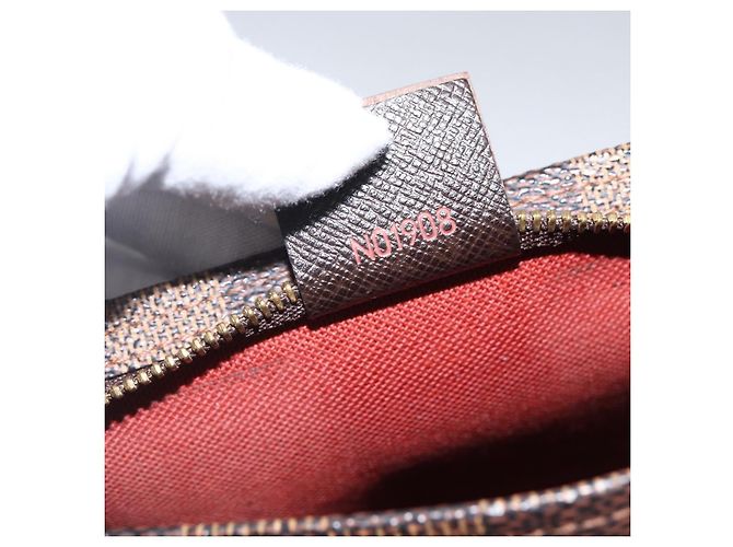 LOUIS VUITTON Pochette per trucco Damier Ebene N51982 LV Auth 169744 - vista 12