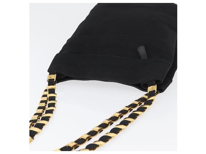 Borsa a spalla Chain Vala in nylon nero e oro Auth ep13450 di Salvatore Ferragamo D'oro - vista 6