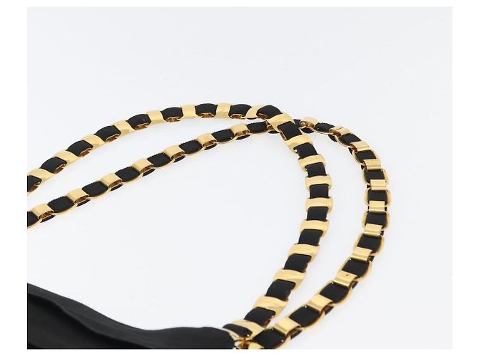 Borsa a spalla Chain Vala in nylon nero e oro Auth ep13450 di Salvatore Ferragamo D'oro - vista 8