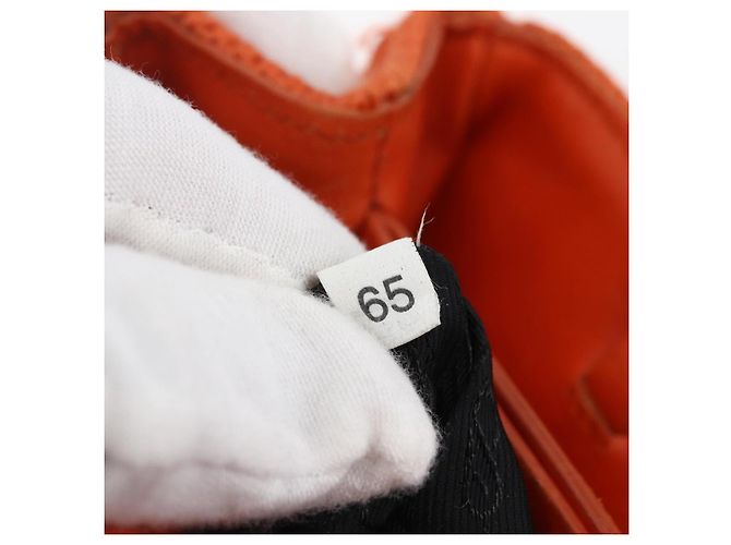 PRADA Bolsa de mão de lã laranja prata Auth am10760 - vista 12