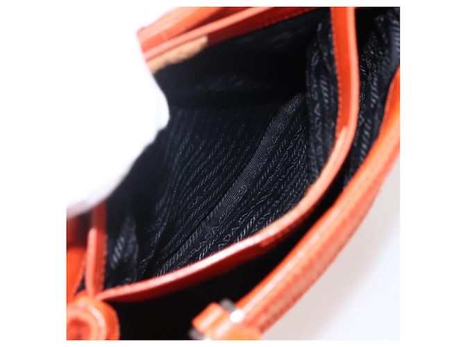 PRADA Bolsa de mão de lã laranja prata Auth am10760 - vista 23