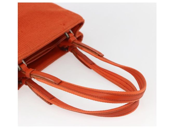 PRADA Bolsa de mão de lã laranja prata Auth am10760 - vista 7