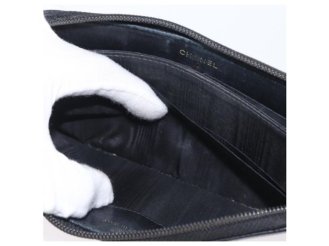 CHANEL Portafoglio Lungo Pelle Caviar Nera CC Auth bs33480 Nero - vista 11